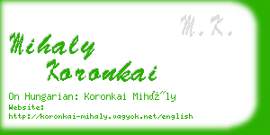 mihaly koronkai business card